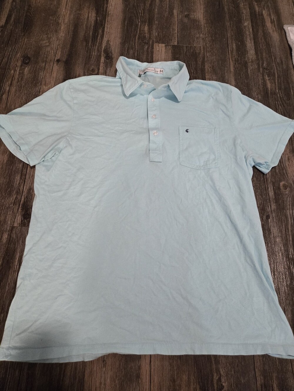 Criquet Organic Cotton Blue Polo Short Sleeve Shirt - Size XL